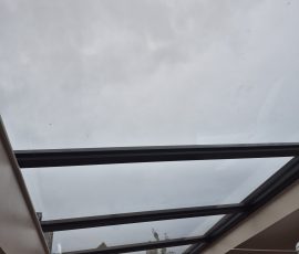 Overcast sky viewed through skylight